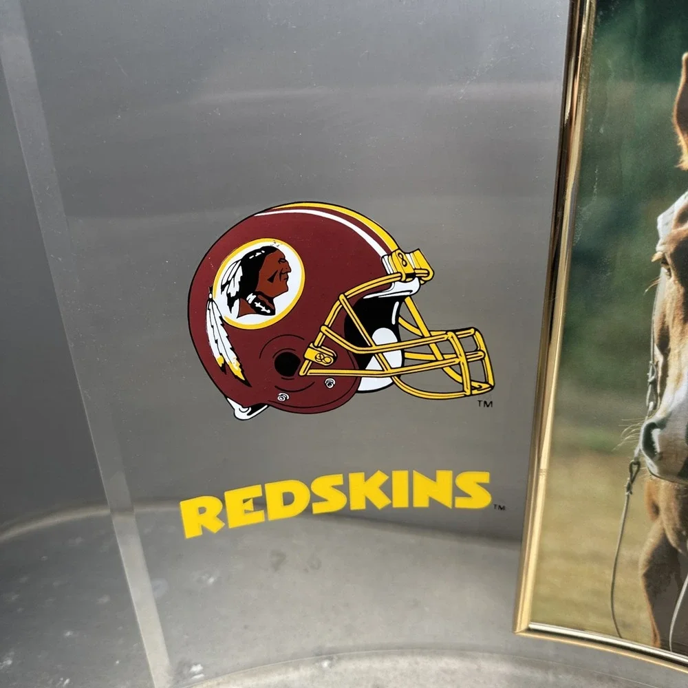 Vintage Rare Washington Redskins Acrylic Picture Frame 8x10 HTF Curved EUC